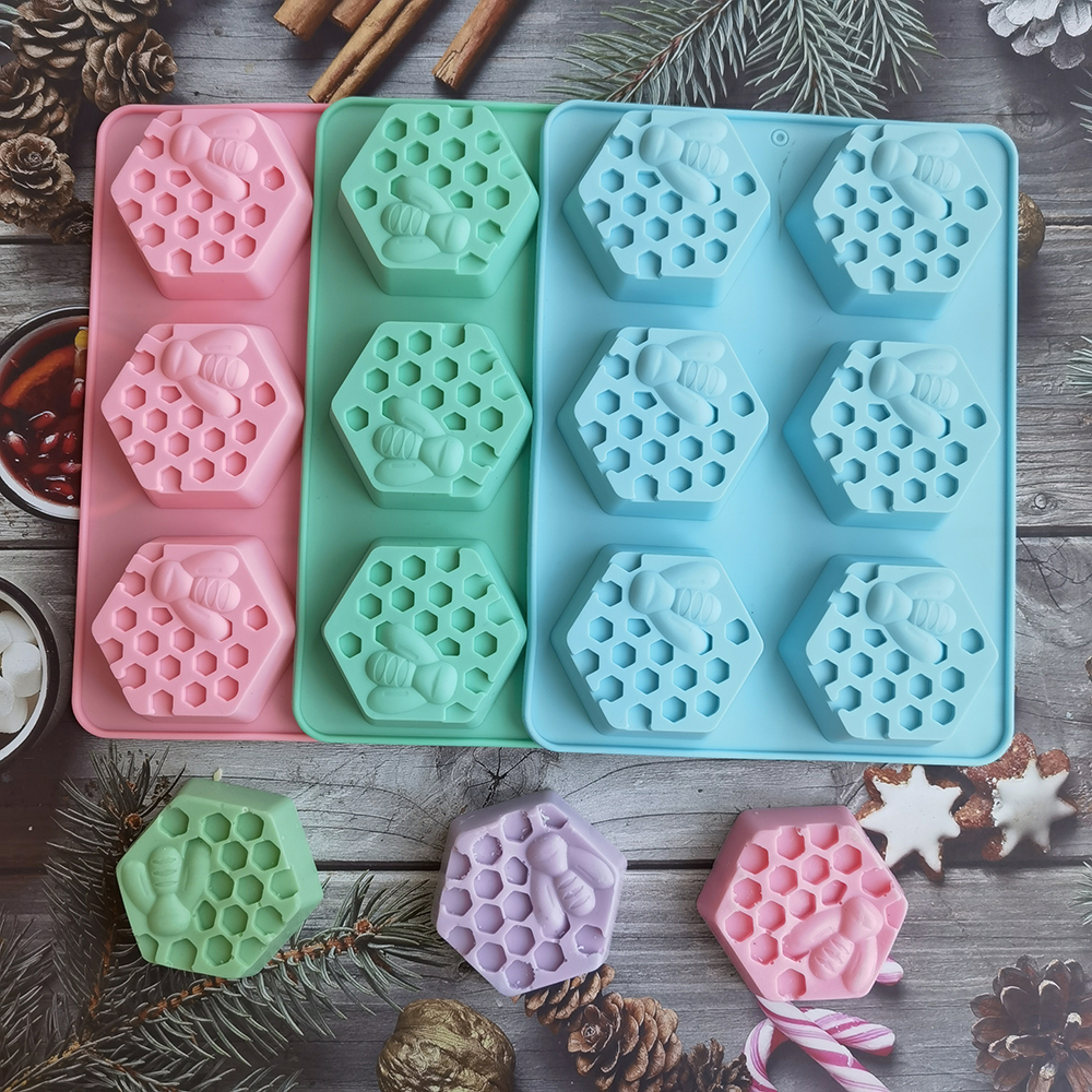 Soap Making Vendors - Silicone Hexagonal Bee Soap Mold for