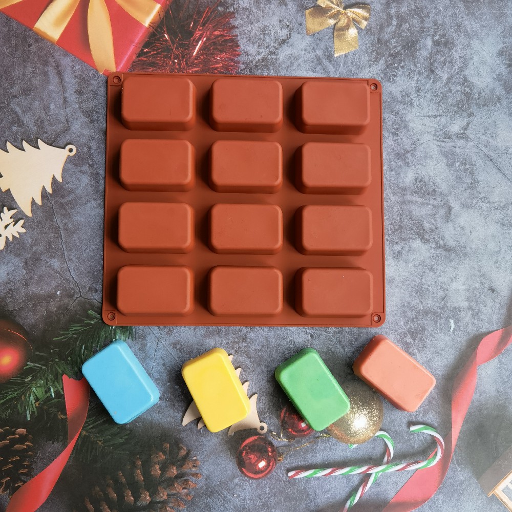Soap Making Formula - 12 Cavity Square Silicone Soap Mold