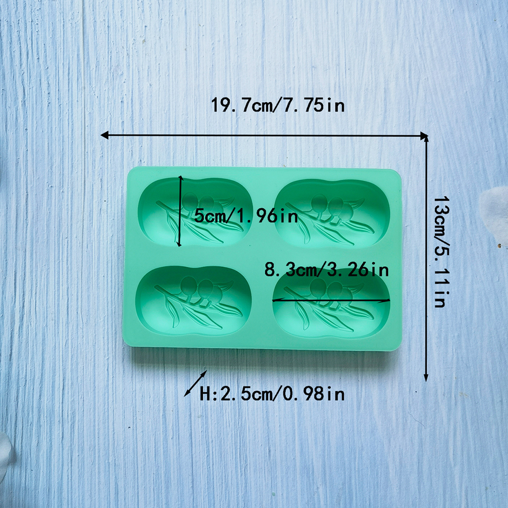 4 Cavities Oval Olive Tree Sil - Soap Making Vendors avaliação e preço