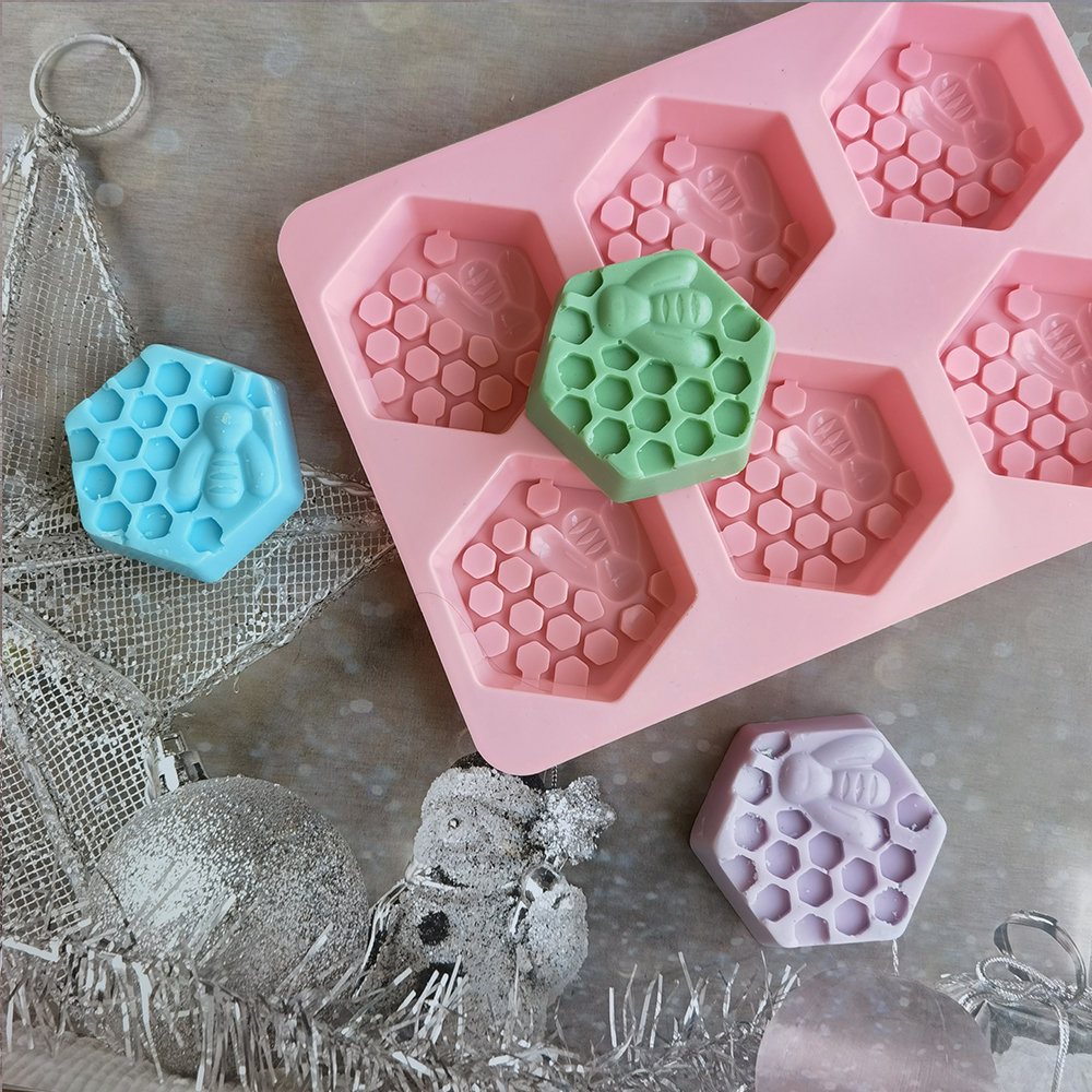 Silicone Hexagonal Bee Soap Mo - Soap Making Vendors avaliação e preço