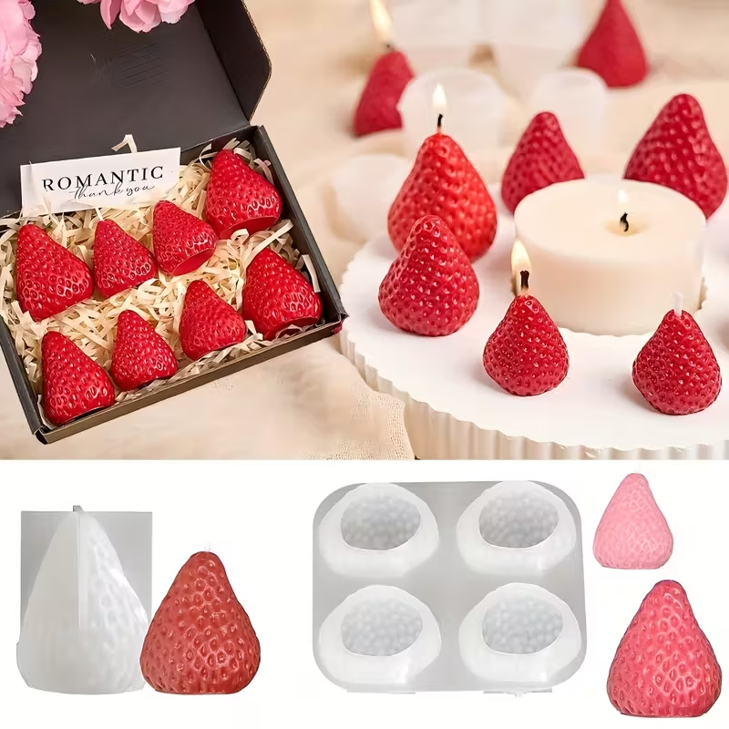 Strawberry Silicone Candle Mol - Soap Making Vendors avaliação e preço