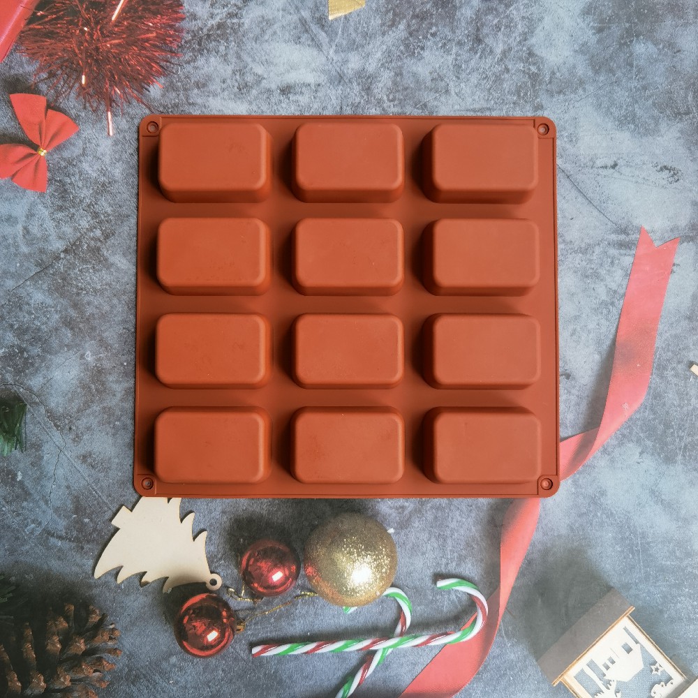 12 Cavity Square Silicone Soap - Soap Making Formula avaliação e preço