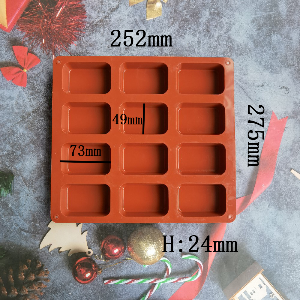 12 Cavity Square Silicone Soap - Soap Making Formula avaliação e preço
