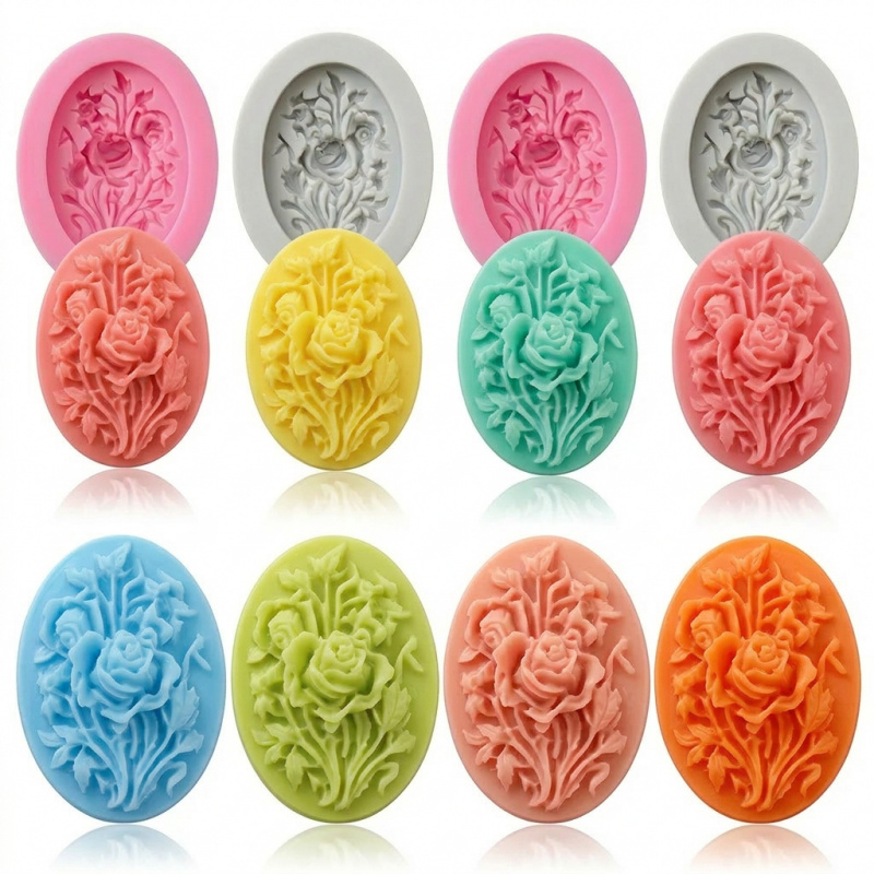 4 Silicone mold with flower sh - Soap Making Equipment avaliação e preço