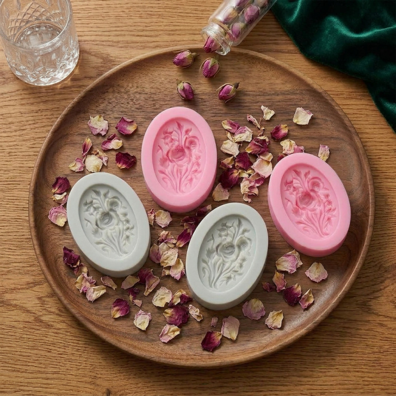4 Silicone mold with flower sh - Soap Making Equipment avaliação e preço