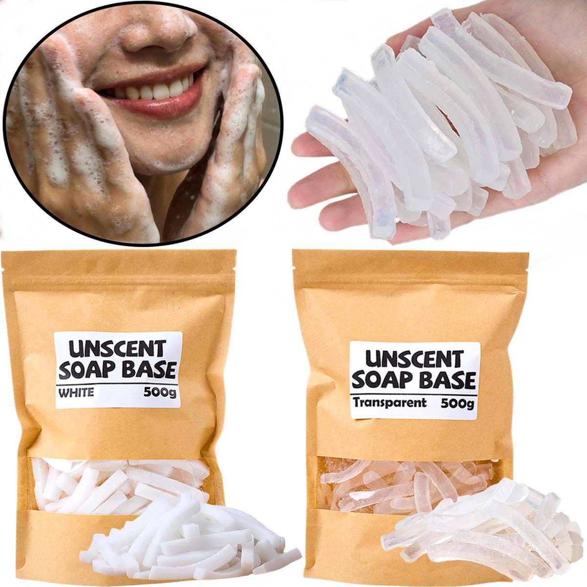 500g Transparent White Color S - Soap Making Raw Material avaliação e preço